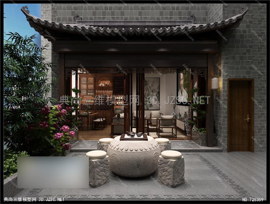 自然公园 民居 中式传统建筑 寺塔-家装其他   C022中式风格Chinesestyle 室内3dmax模型 效果图模型
