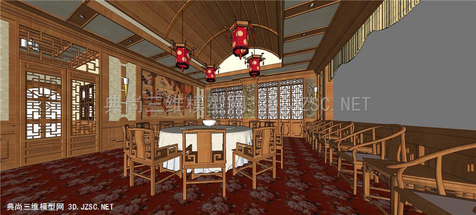 中式宴会厅 3  餐饮空间 餐厅 工业风餐厅  酒店餐厅 商城餐厅 饭店 饭堂 现代智能餐厅 西餐厅 中餐厅