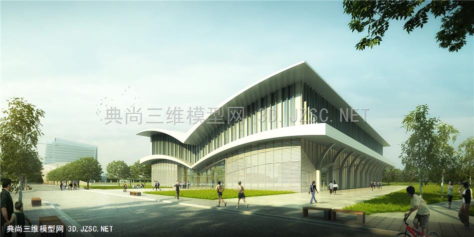 三维模型学校模型su模型大学校园体育场教育建筑