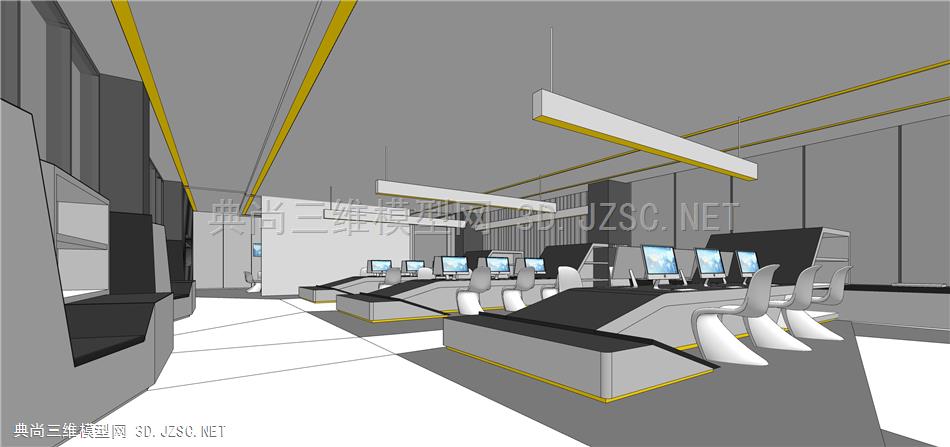 未来感办公空间设计 竞技游戏练习室 战队练习场