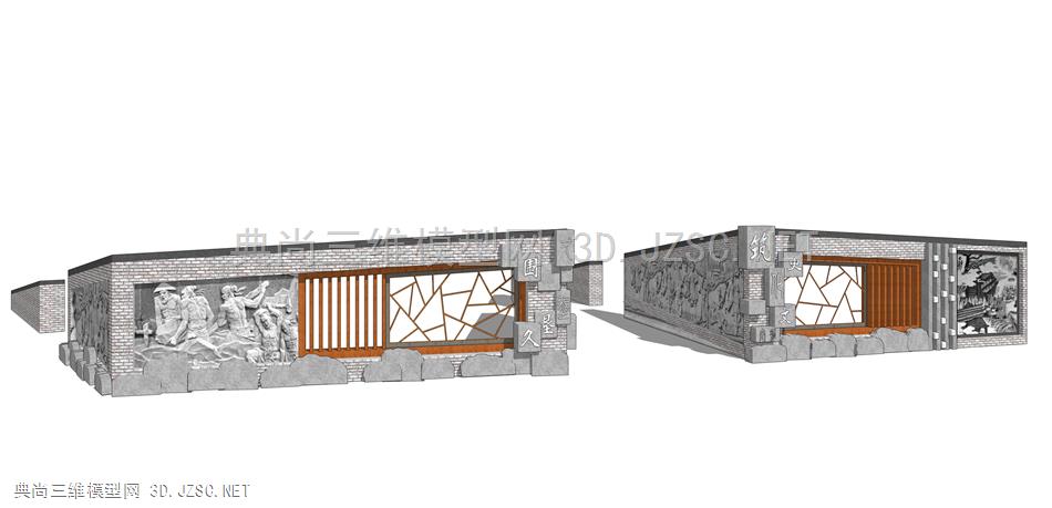 文化墙景墙浮雕 (1) 中式围墙 新中式背景墙 浮雕石