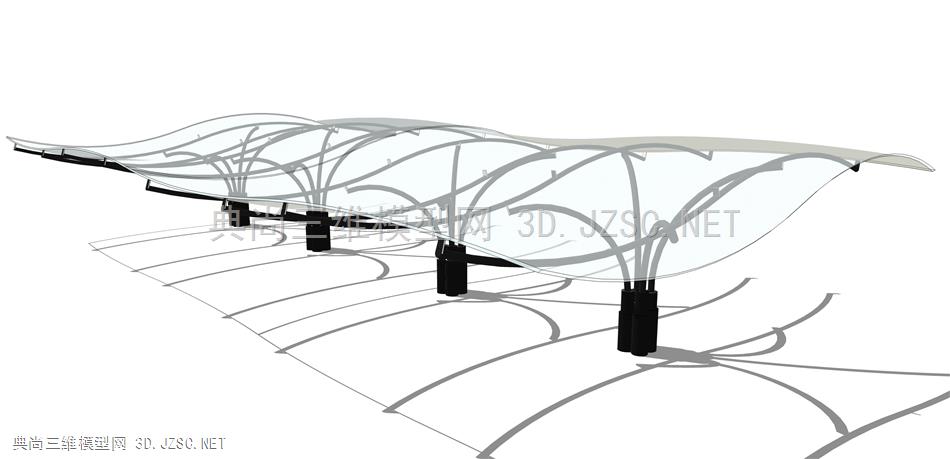 现代廊架构筑物(30) 廊架结构 景观小品 景观装饰 凉亭 廊架 异形休息亭 雨棚 钢结构遮阳棚 公园广场休息亭