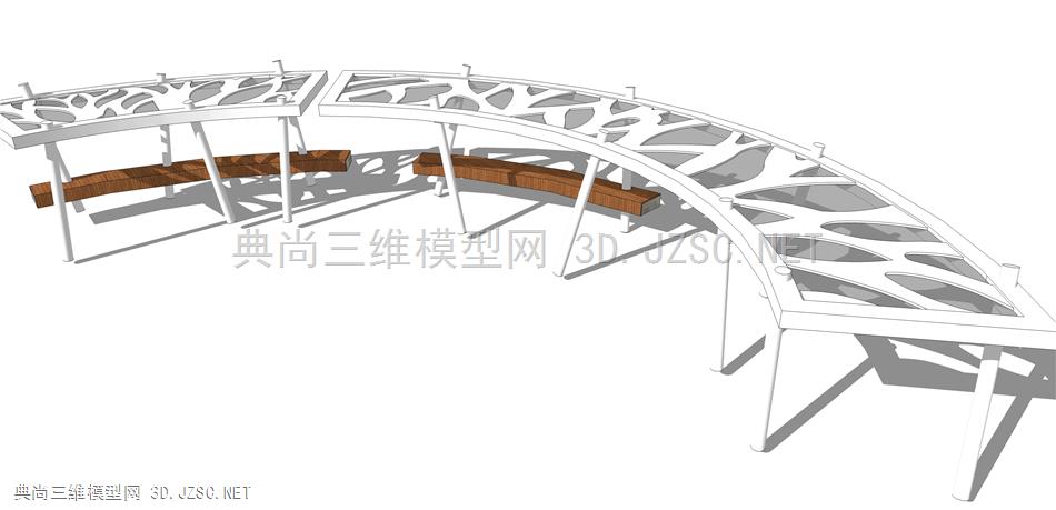 现代廊架构筑物(79) 廊架结构 景观小品 景观装饰 凉亭 廊架 异形休息亭 雨棚 钢结构遮阳棚 公园广场休息亭