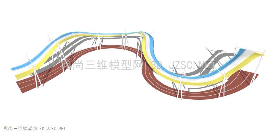 现代廊架构筑物(73) 廊架结构 景观小品 景观装饰 凉亭 廊架 异形休息亭 雨棚 钢结构遮阳棚 公园广场休息亭