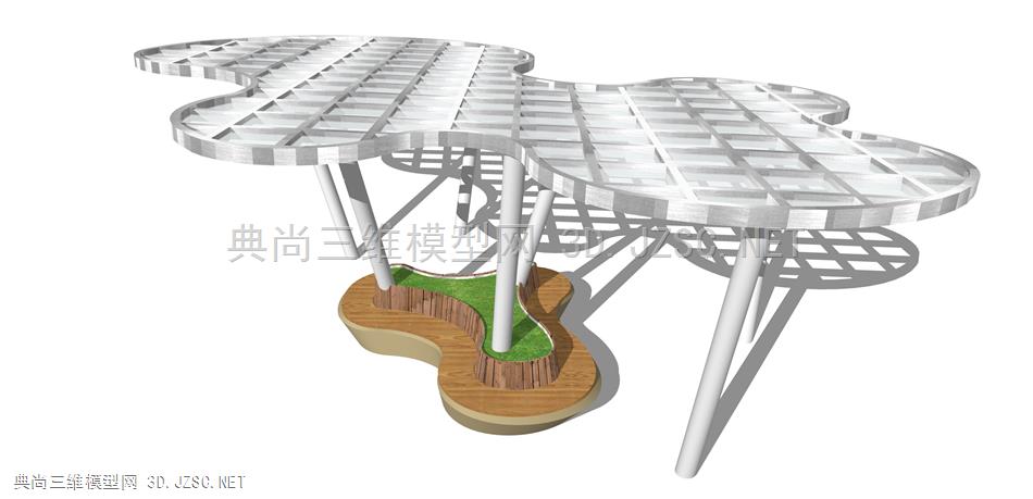 现代廊架构筑物(43) 廊架结构 景观小品 景观装饰 凉亭 廊架 异形休息亭 雨棚 钢结构遮阳棚 公园广场休息亭