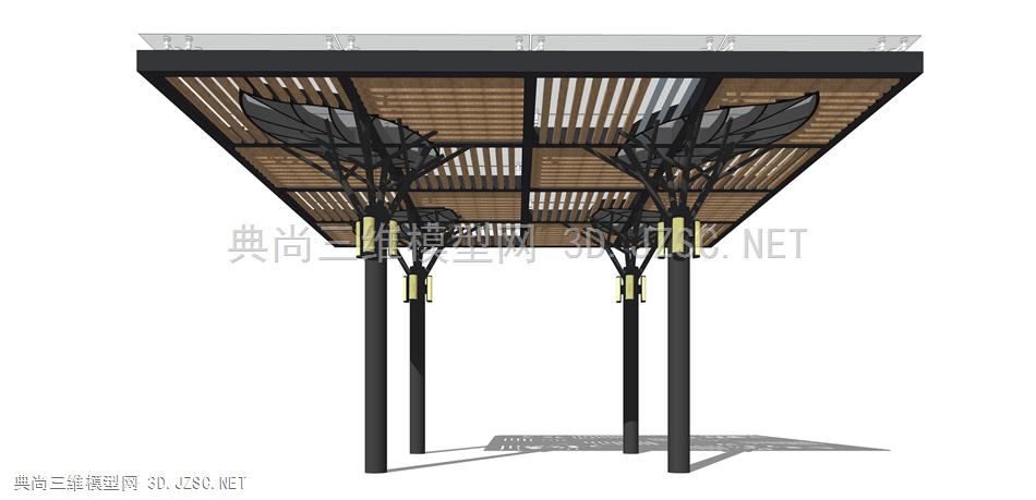 现代廊架构筑物(68) 廊架结构 景观小品 景观装饰 凉亭 廊架 异形休息亭 雨棚 钢结构遮阳棚 公园广场休息亭