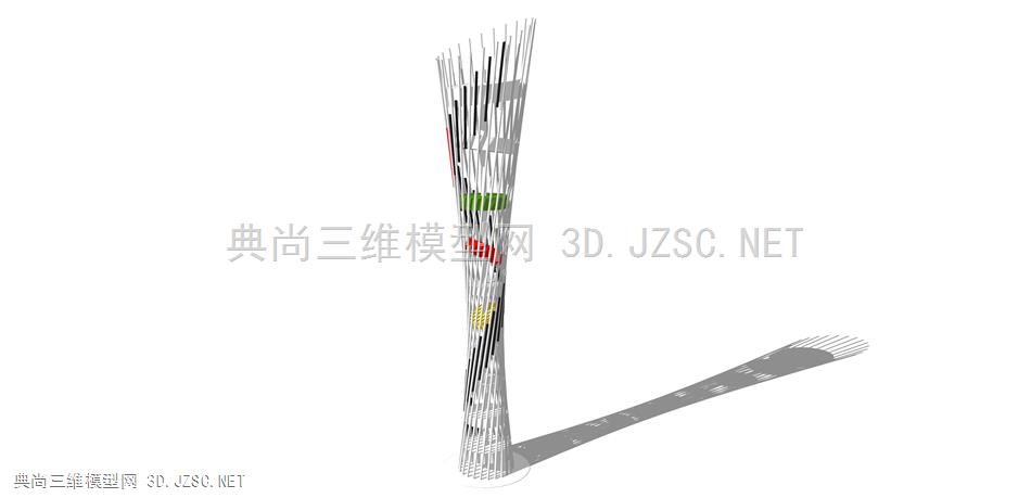 现代廊架构筑物(128)  廊架结构 景观小品 景观装饰 小蛮腰模型 构成模型 钢结构模型