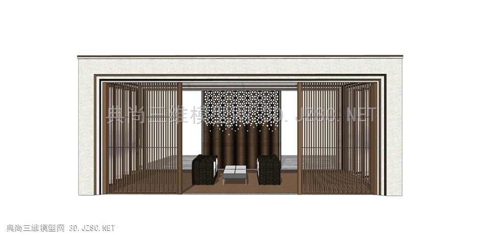 新中式庭院廊架 风格凉亭