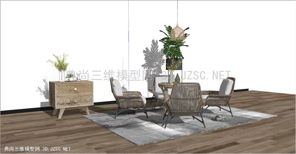 新中式休闲椅桌椅