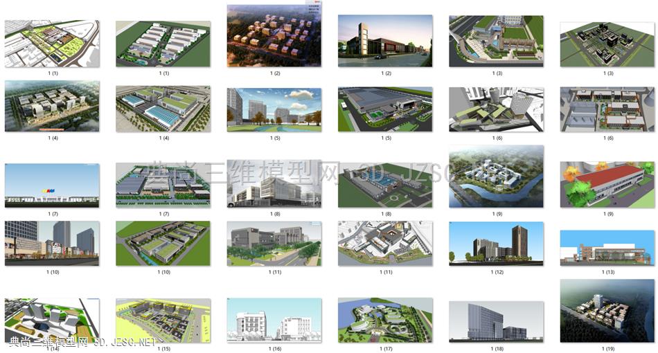 科技产业园 工厂规划丨SU模型56个