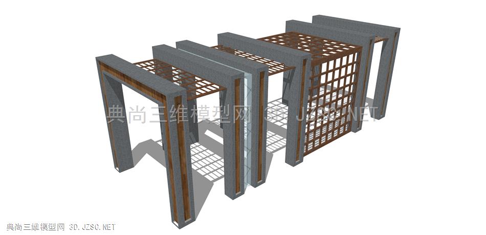 现代廊架构筑物 (195)  廊架结构 景观小品 景观装饰 凉亭 廊架 异形休息亭 雨棚 钢结构遮阳棚 景观装置