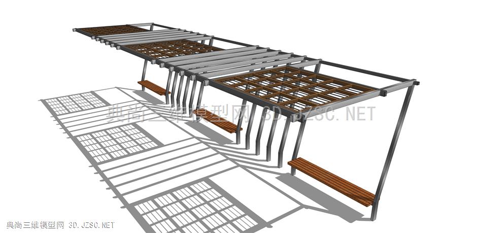 现代廊架构筑物 (260)  廊架结构 景观小品 景观装饰 凉亭 廊架 异形休息亭 雨棚 钢结构遮阳棚 景观装置