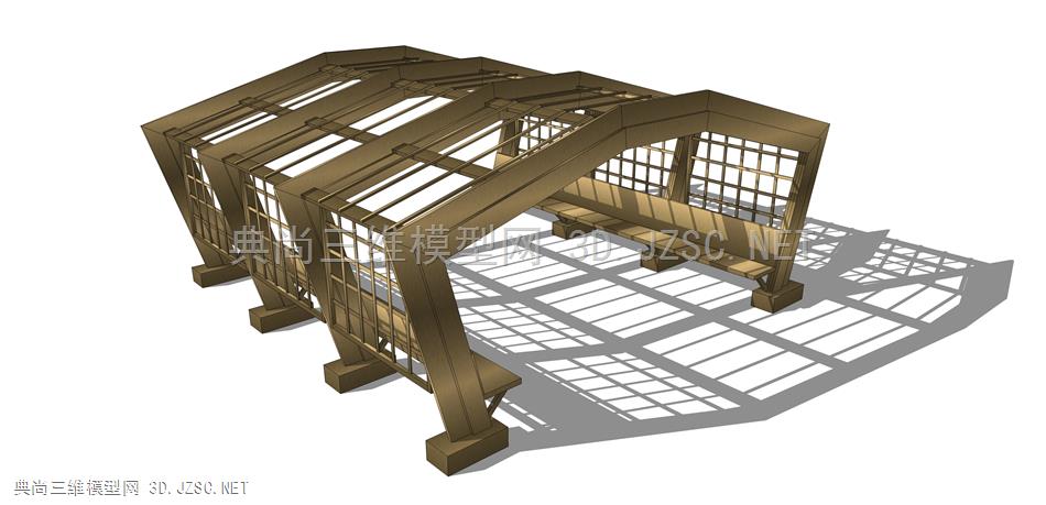 现代廊架构筑物(256 廊架结构 景观小品 景观装饰 凉亭 廊架 异形休
