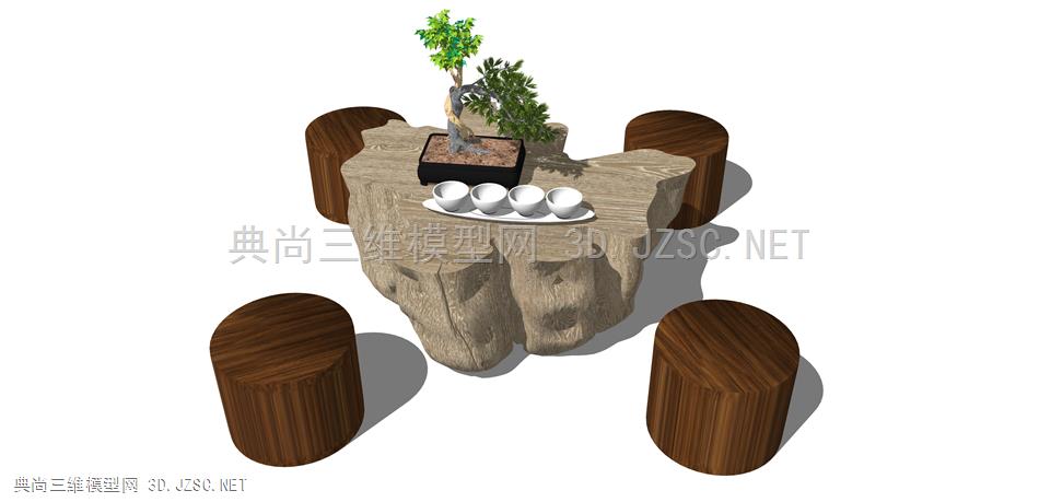 根雕茶桌茶台 (33) 茶几 中式茶台 树根桌子 树木座椅 木桌 木凳