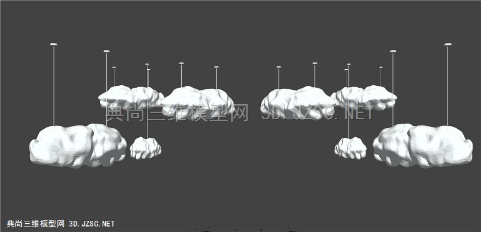 会所大堂雕塑云朵吊灯 (18) 云朵灯 装饰灯 白云吊灯 白云灯具 现代吊灯 镂空云朵吊灯