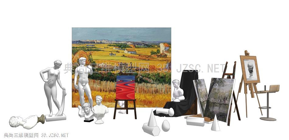 美术器材 (22  画架 画室 画板 画 画具 支架 展示架  颜料 画笔 油画 笔 挂画  石膏像 雕塑 雕像