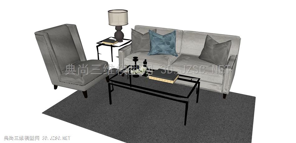 582美国 Bernhardt，家具，多人沙发，椅子，茶几，沙发，现代休闲沙发，多人沙发