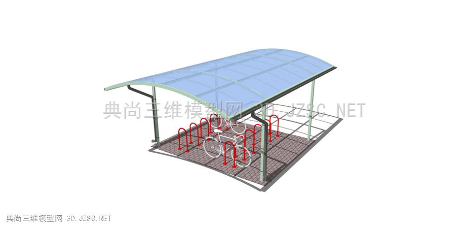 043_自行车架   自行车棚 单车棚 停车棚 棚 廊架