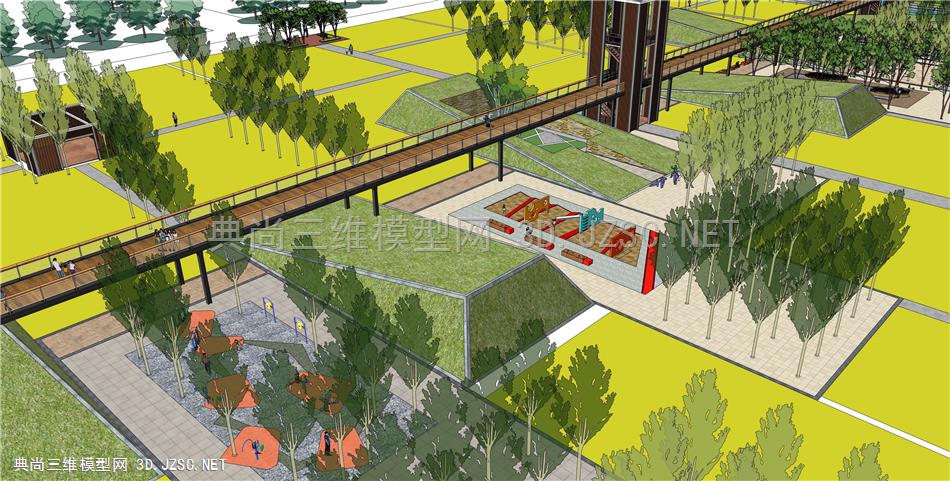 土人景观徐州田园湿地景观设计模型