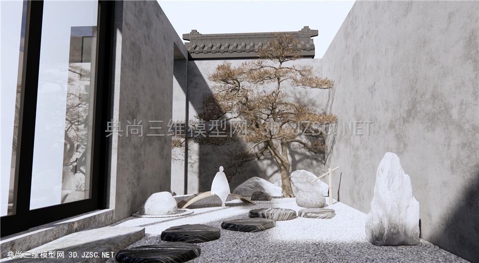 新中式石头假山景观小品 天井景观 枯山水石 庭院花园景观 原创