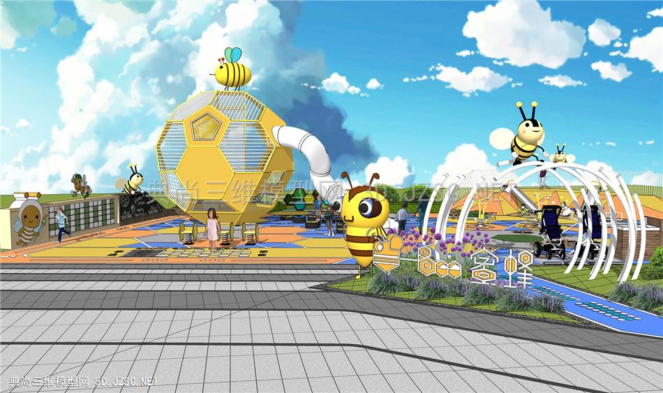 蜜蜂主题公园大门入口儿童活动器材