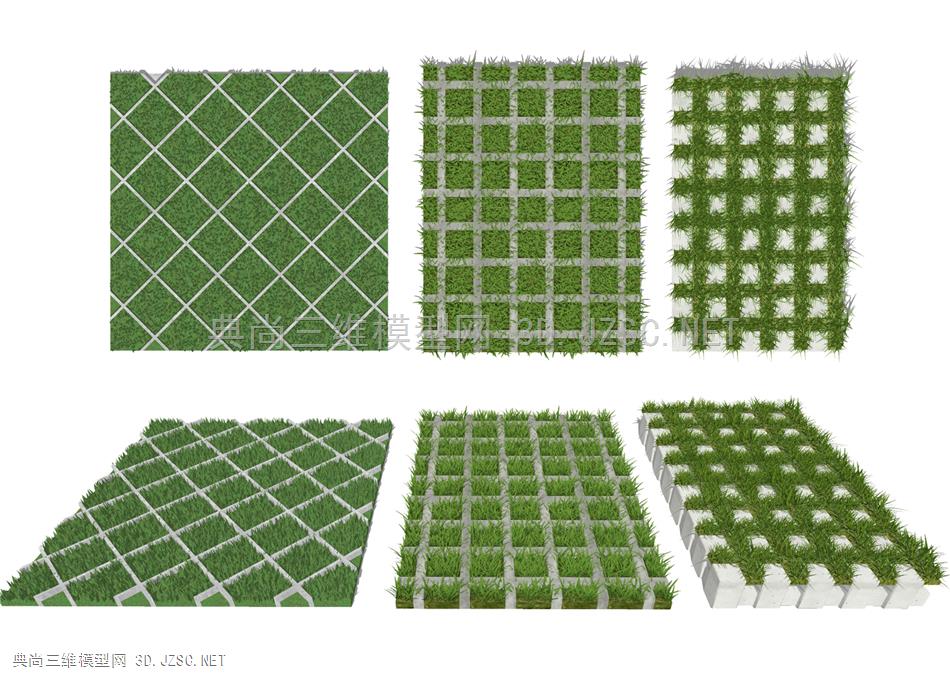 现代植草砖草坪