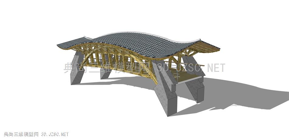 中式桥架 (4 木桥架  景观桥 