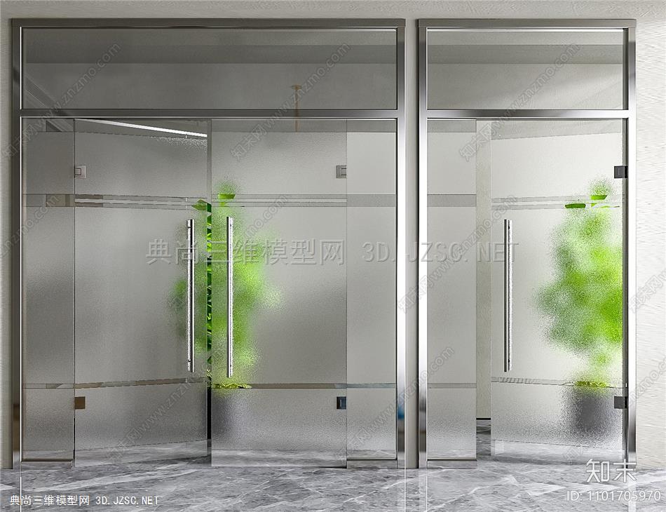 现代办公推拉门，玻璃门，办公室玻璃门