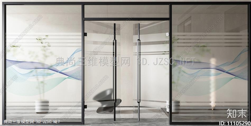 玻璃门，入口门，现代新中式玻璃门