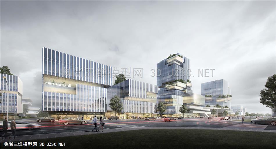 【骏地】上海创新智能医疗示范区概念设计、概念绿谷层层退台产业园典范