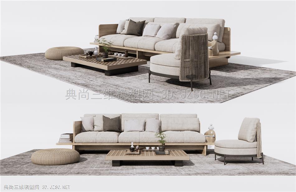 日式沙发茶几 双人沙发 单人沙发 坐垫