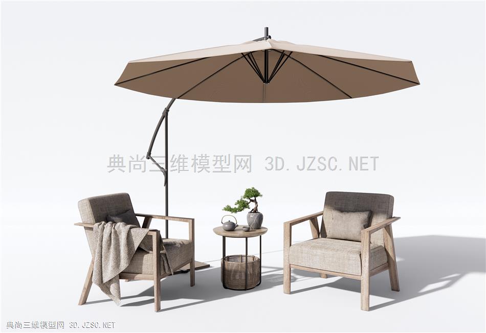 新中式户外椅 休闲椅 单人沙发