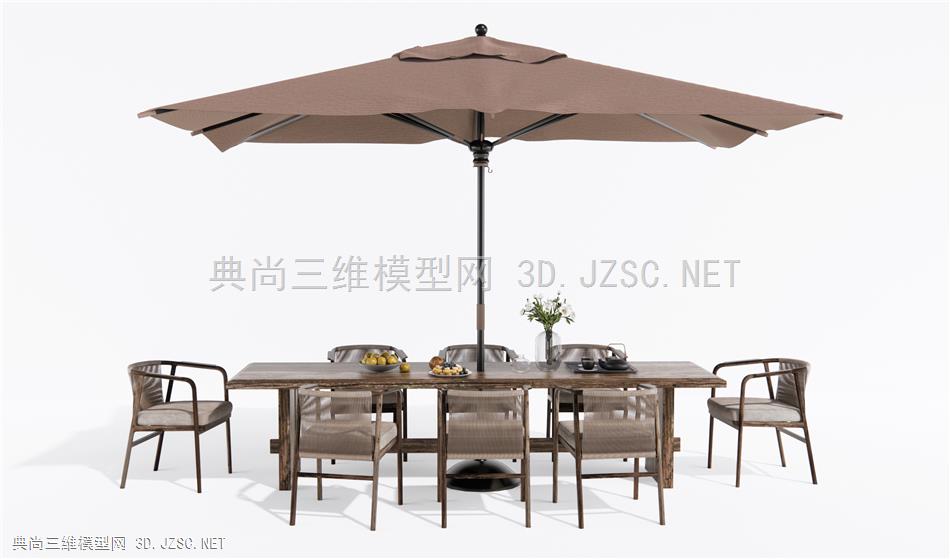 新中式户外餐桌椅 休闲桌椅 藤编休闲椅 户外椅 餐椅1