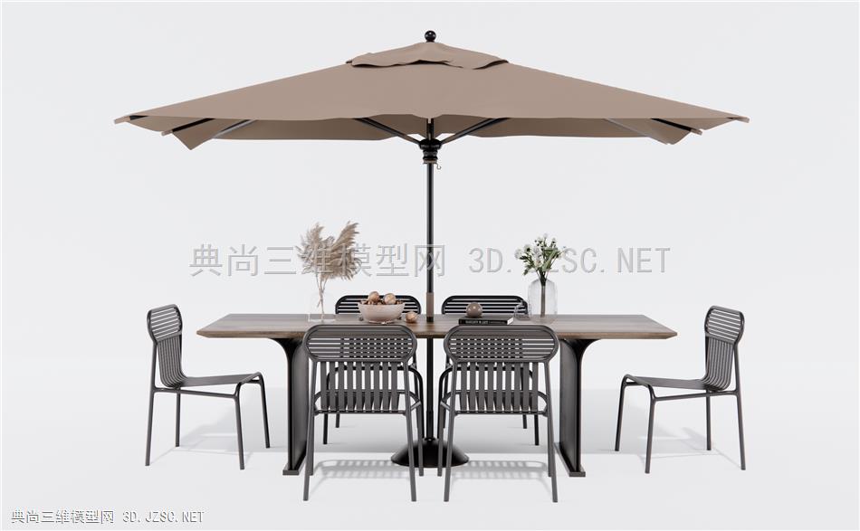现代户外休闲桌椅 铁艺桌椅 太阳伞桌椅 餐桌椅1
