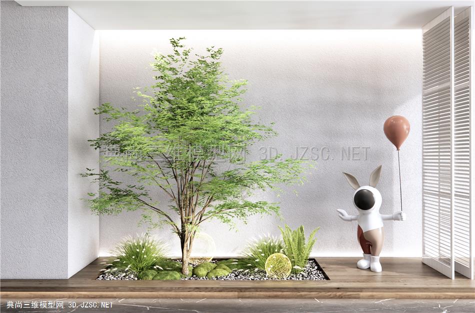 现代庭院植物小品 雕塑小品 花草植物 蕨类绿植 景观树 室内景观小品1