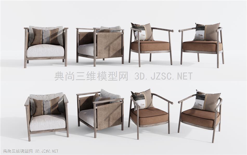 新中式休闲椅 沙发椅 单椅1