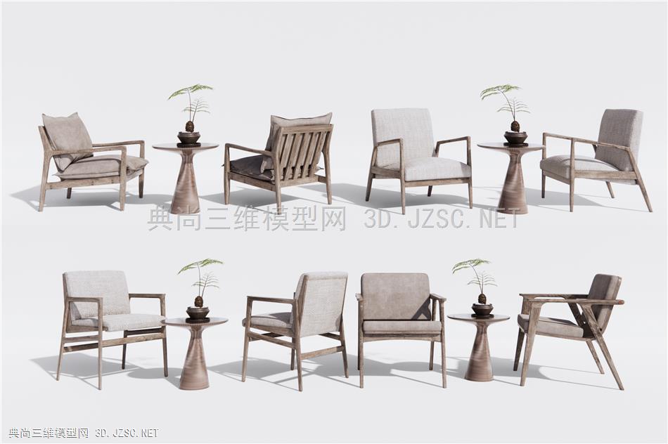 新中式休闲椅 户外椅 沙发椅1