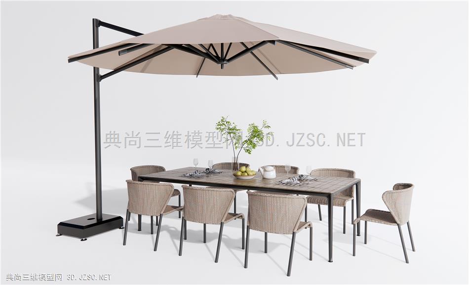 现代户外桌椅 餐桌椅 庭院户外桌椅 太阳伞