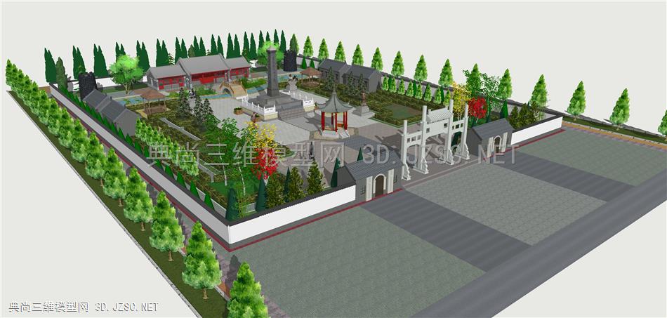 烈士陵园规划设计模型