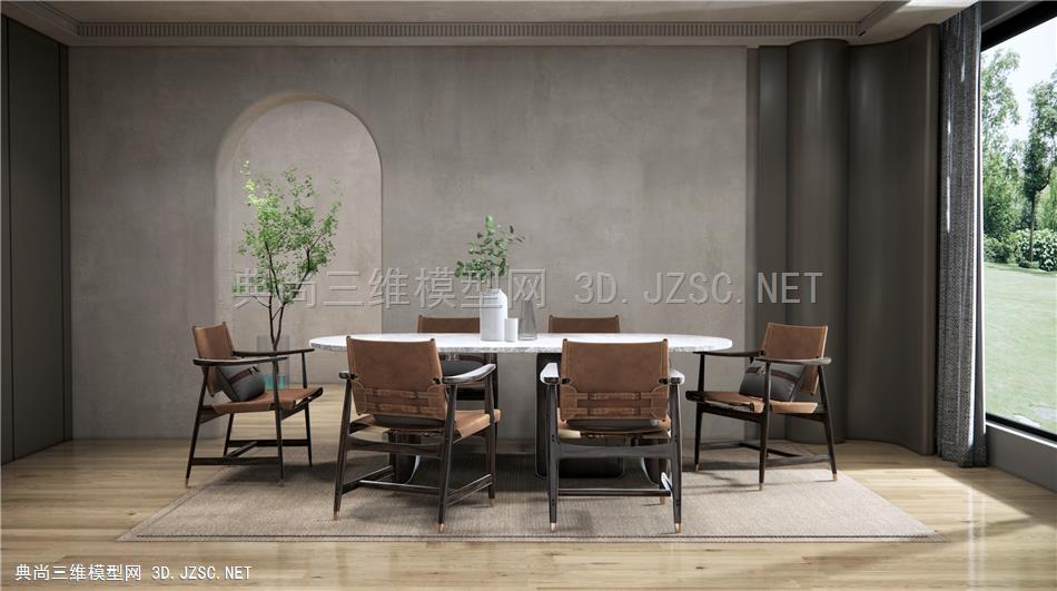 现代家居餐厅 餐桌椅 休闲椅 大理石餐桌椅1