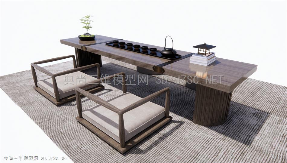 新中式榻榻米茶桌椅 矮茶台 蒲团1