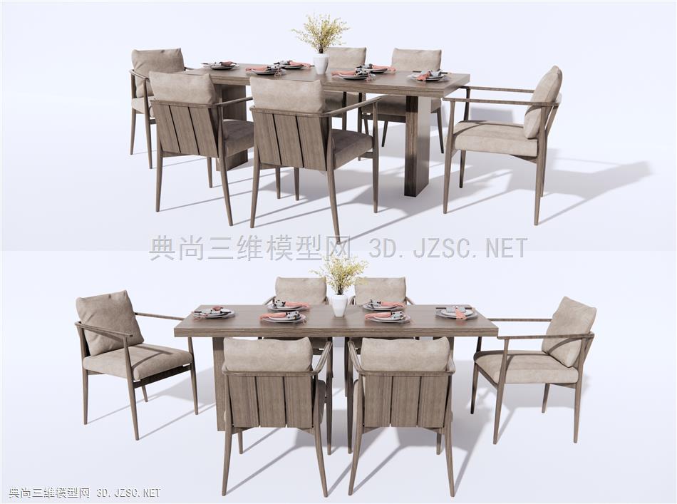 新中式餐桌椅 休闲椅 餐具盘子1