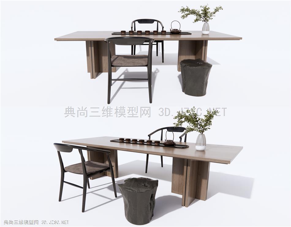新中式茶桌椅 茶台 休闲椅1