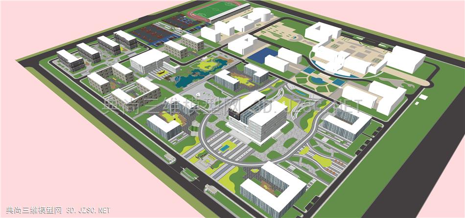 4-校园广场 学校景观设计 内庭院入口 大学景观