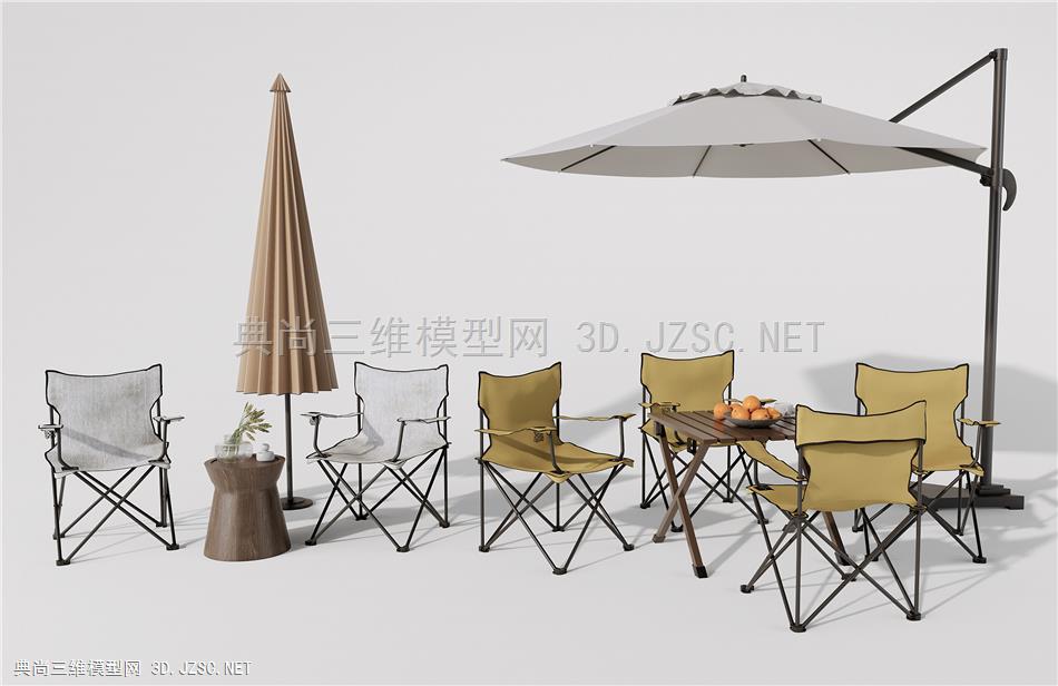 现代户外露营桌椅 户外椅 休闲椅 户外桌椅 太阳伞1