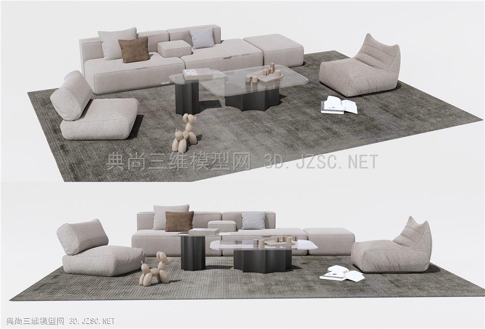 现代沙发茶几组合 沙发墩 单人沙发1