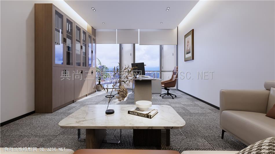 现代经理办公室 总经理办公室 独立办公室 中式木色经理办公室 办公椅
