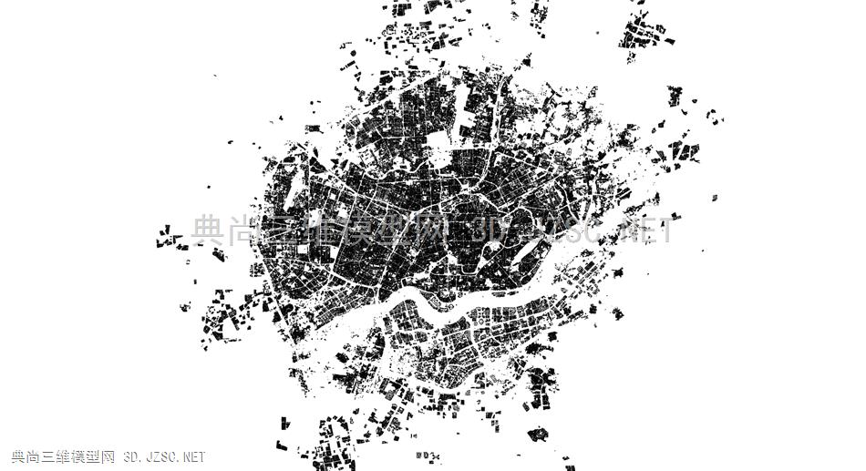 沈阳市城市建筑鸟瞰规划简模规划图建筑体块建筑群