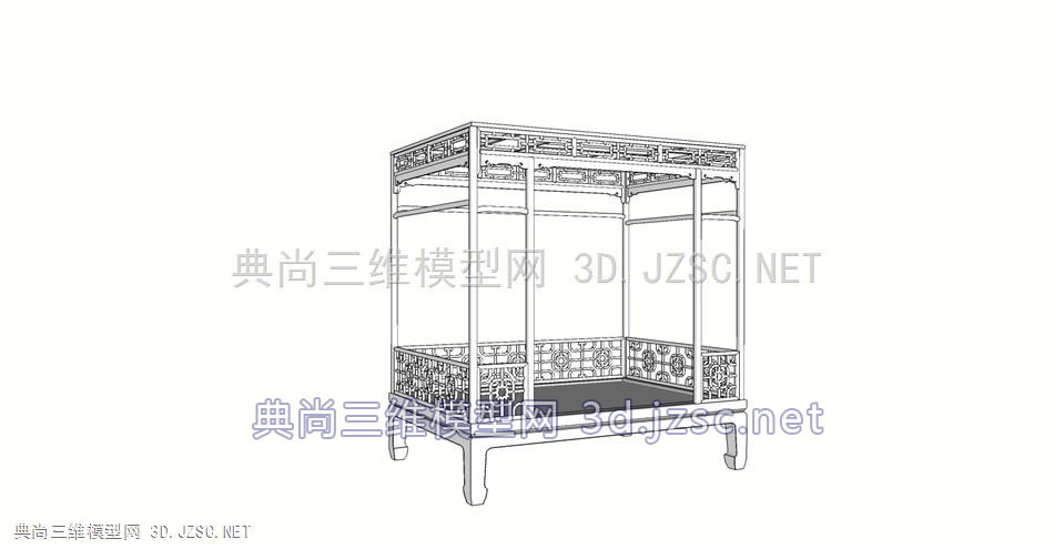 中式清朝床铺
