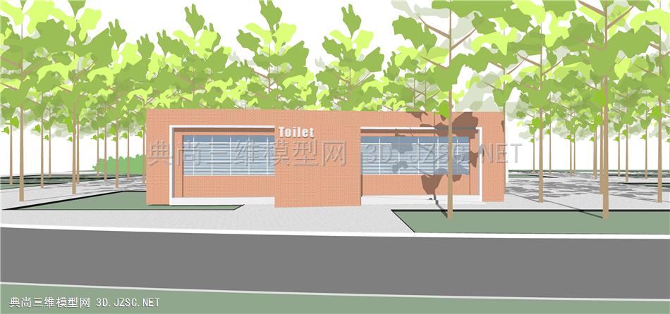 公共卫生间 (16  男女公共卫生间 现代风格卫生间 小建筑 房子 公厕 公园广场卫生间